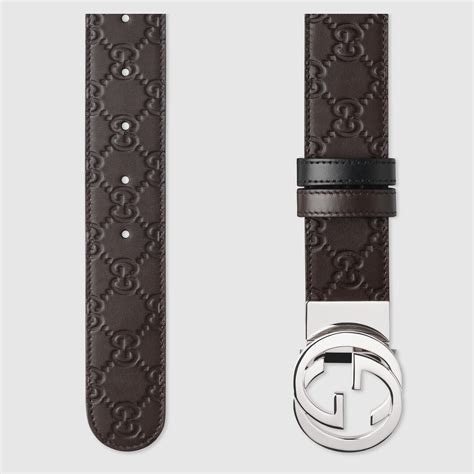 gucci faded brown leatehr belt gg|reversible Gucci signature belt.